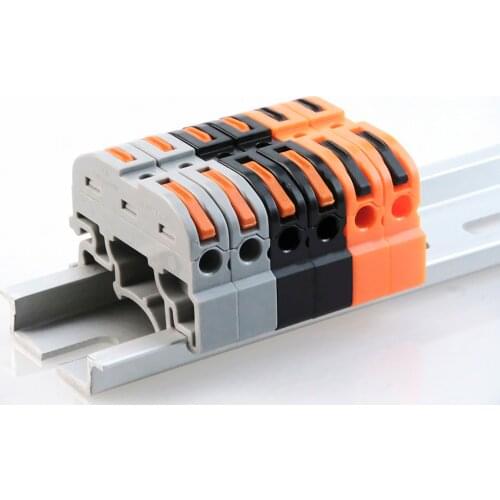 Din Rail Terminal Block Wire Connector PCT-211 Quick Wire Compact Splicing Conductor Fast Cable Connector Conductor 10pcs