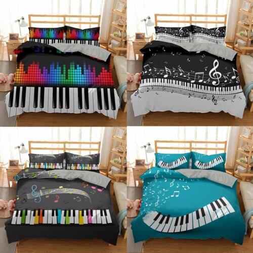 3D Music Pattern Bedding Set For Bedroom Decor 2/3pc Adults Luxury Duvet Cover Pillowcase Twin Queen King Size Home Textiles