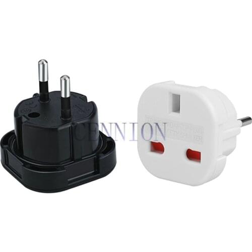 Copper Black White UK plug to EU plug AC Power Plug Travel Adapter Converter 50pcs free small parcel way