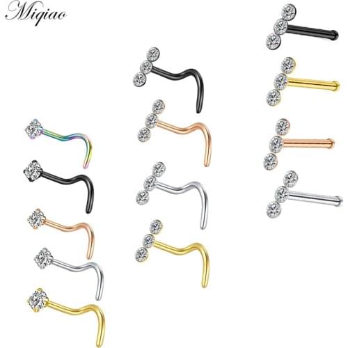 Miqiao 1pcs Explosive Personality Round Zircon Multifunctional Lip Nails and Nose Nails, Exquisite Piercing Jewelry