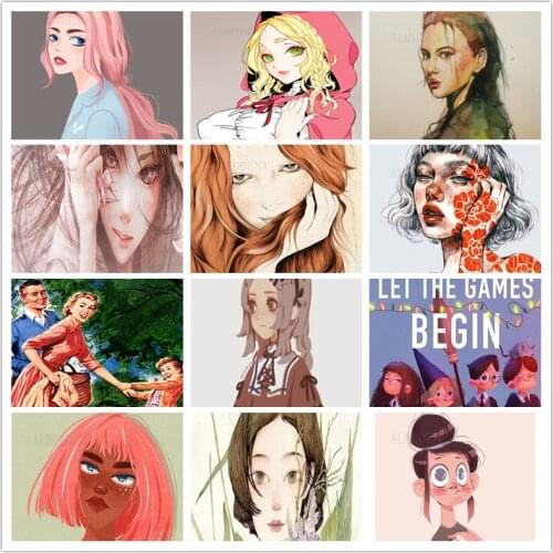 Cartoon Girls Diamond Painting Kit Cross Stitch Set Bead Embroidery Home Decoration Round Diamond Square Diamond