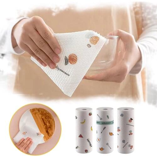 Disposable Cleaning Cloth Kitchen Paper Dishcloth Cleaning Tools For Home Cloth Roll Kitchen Cleaning Towel Supplies