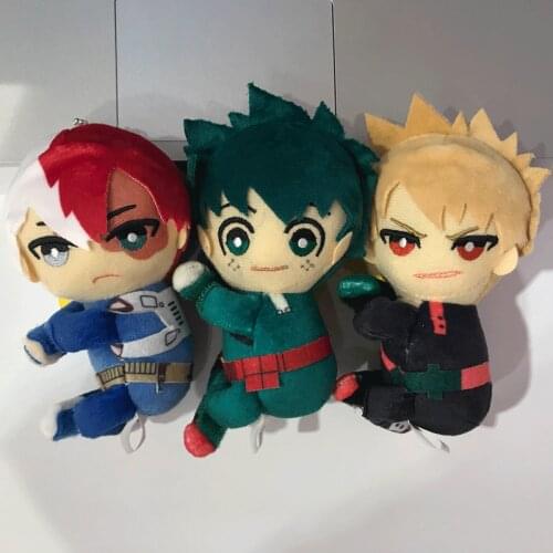 Anime My Hero Academia Izuku Bakugou Shouto hug Plush pendant toy 10CM Soft Stuffed dolls Gift
