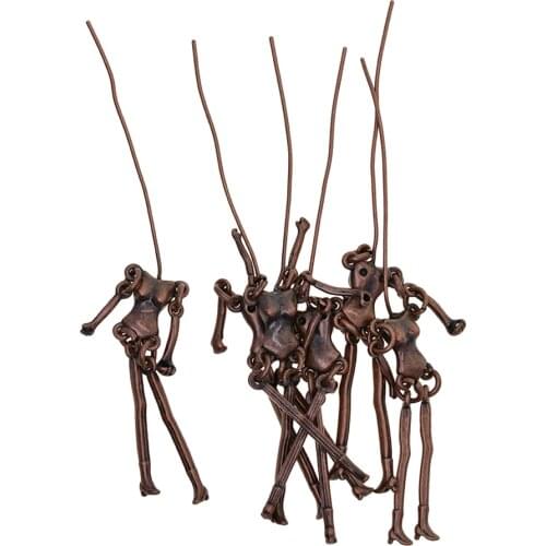 6Pcs Human Shape Skeleton Body DIY Dolls Pendant Charms For Jewelry Making Craft Girls Jewelry Findings Doll