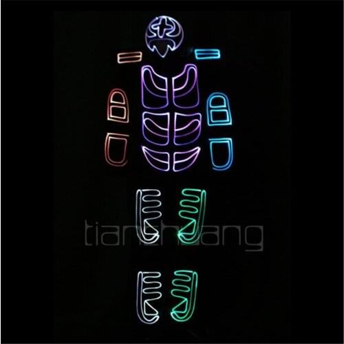 Programmable led light costumes dj robot men full color trol luminous RGB outfit bar glowing dance team wears clothe DMX control