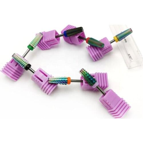 7 Types Rainbow Colorful Nail Drill Bits Tungsten Carbide Nail Bit Milling Cutter Accessories Manicure Nails Art Tool