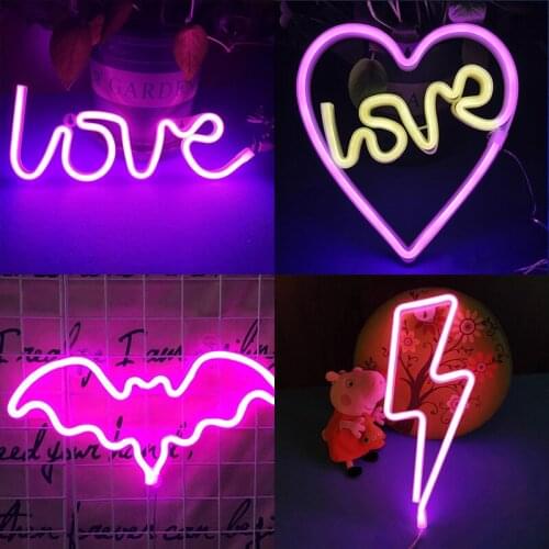 LED Cloud Love Neon Sign Lamp Art Decorative Wall Lamp Party Heart Lightning Neon Light for Room Holiday Lighting Night Lights