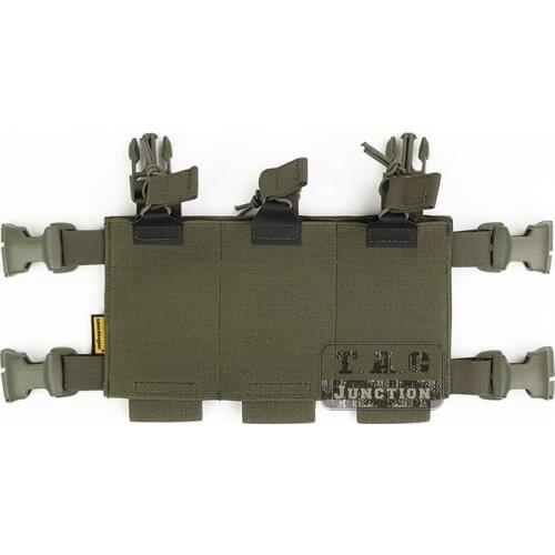 Tactical Triple LVP Placard Elastic Magazine Pouch Panel Emerson 5.56 Magazine Pouch For Chest Rig Plate Carrier Ranger Green