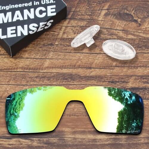 ToughAsNails Resist Seawater Corrosion Gold Mirrored Polarized Replacement Lens and Clear Nose Pads for Oakley Probation