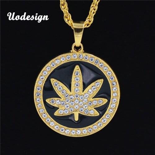 Uodesign New Gold Color Small Leaf Charm Necklace Maple Leaf Pendant Necklace Hip Hop Jewelry Wholesale