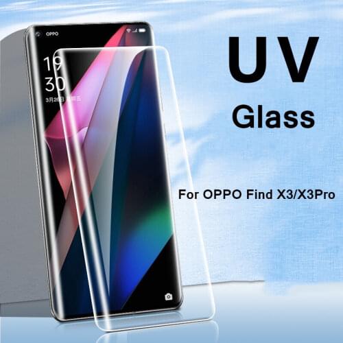 JGKK UV Glass Full Glue Cover Screen Protector for OPPO Find X3 Pro Curved Tempered Glass For Find X3 Pro X3 Pro Protective Film