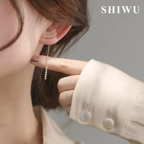 Jako Ty S925 Fashion One Word Rear Hanging Long Tassel Earrings Pendant for Women Luxury High-end Design Jewelry Wedding Gift