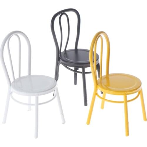 1/12 Dollhouse Miniature Furniture Metal Chair Doll House Accessories