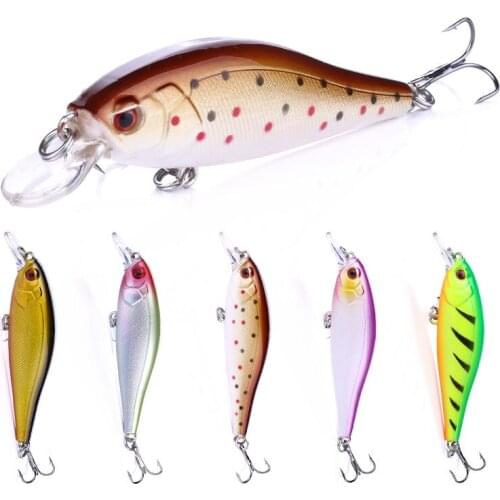 1PCS 82mm 7.5g Carp Bass Fishing Lure Floating Minnow Wobblers Crank Bait Fake Lure