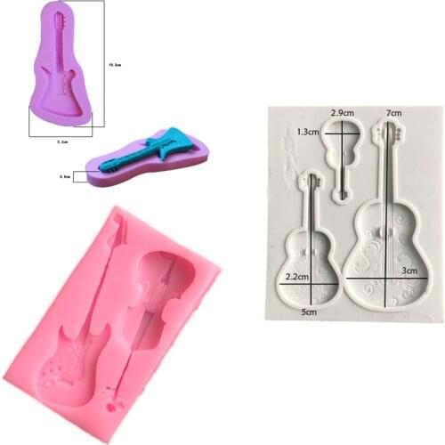1 Pcs Guitar Resin Clay Candy Chocolate Baking Bakery Biscuits DIY Handmade Kitchen Baking molds