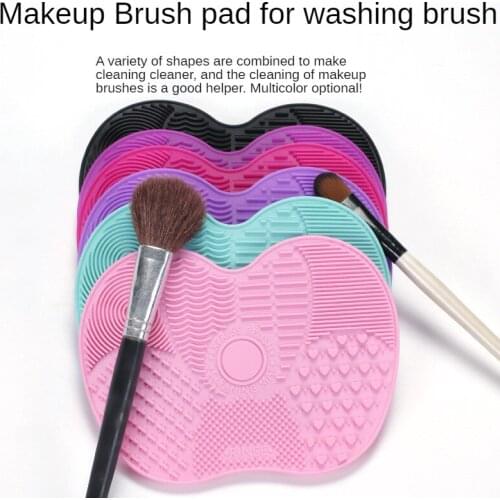 1 Pc Makeup Brush Cleaning Pad Silicone Brush Cleaner Mat Cosmetic Make Up Brushes Washing Little Scrubber Board Clean Wash Tool