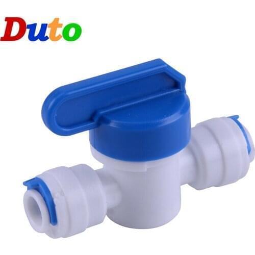 10Pcs 1/4" 3/8" Ball valves Push-Fit Quick Connectors Turns on and Shuts off Water Supply Fitting Water Plastic Pipe Fitting