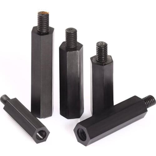 100pcs M3 Black Nylon plastic spacers Male Female Hex nylon standoffs spacer spacing screws for PCB Motherboard