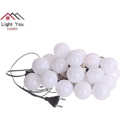 20 LED European standard 220V milky white string plug-in electric holiday lights indoor and outdoor decorative lights