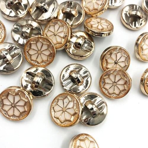 30/50/150PCS 13MM New Plating Buttons With Rhinestones Shank DIY Apparel Sewing Accessories Shirt PT315