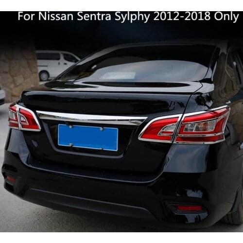 ABS Rear Trunk Tail Light Lamp Bezel Accessories Cover Trim For Nissan Sentra Sylphy 2012 2013 2014 2015 2016 2017 2018