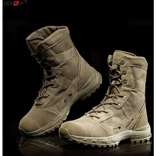 WZJP Outdoor Lightweight Desert Tactical Boots Breathable Tactical Boots Mens High-top Combat Boots For Camping&Hiking Shoes