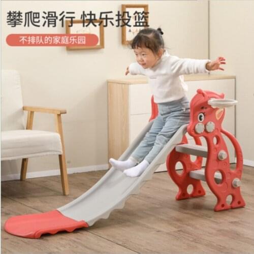 Childrens Indoor Pink Slide Playground Small Baby Home Multi-purpose 2-in-1 Plastic Baby Toy Baby Hanging Swing