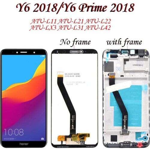 Display For Huawei Y6 2018 LCD Display ATU L11 L21 L22 LX1 LX3 L31 L42 Touch Screen For Huawei Y6 Prime 2018 Display With Frame
