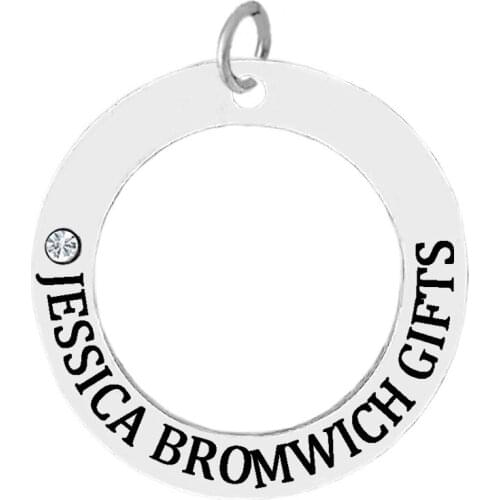 DOUBLE NOSE Personalized Custom Engraved Letters Affirmation Circle Charms And Pendants For Jewelry Finding Diy