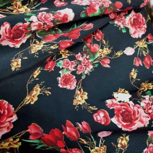 Floral Bling Chiffon Fashion Glittery Dress Gown Soft Stretchy Craft Sewing Material