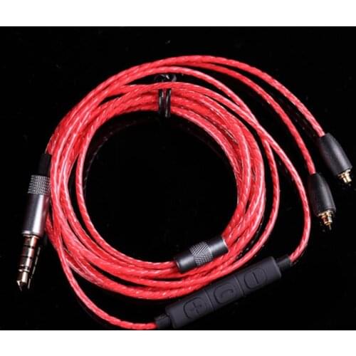 Tiandirenhe MMCX Cable for Shure SE215 SE535 SE425 SE846 Earphone Replacement Single Crystal Copper Fone De Ouvido Wire with Mic