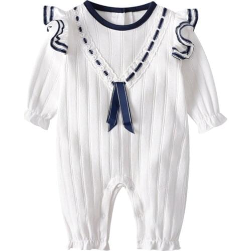 Newborn Baby Girl Boy Long Sleeve Ruffles Rompers Autumn Knitted Jumpsuit Playsuit Soft Baby Girl Costumes Clothes Girls Outfits