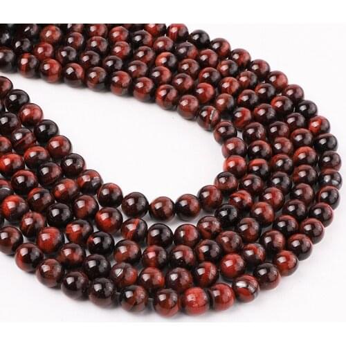 Wholesale High Quality Natural Stone AB+ Grade Red Tiger Eye Loose Round Beads For Jewelry Making
