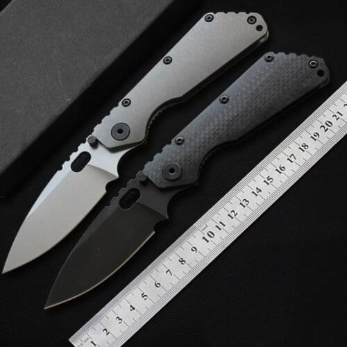 MK SMF Flipper Knife 60hrc D2 folding blade Carbon fiber TC4 handle sharp Camping hunting Knife Survival EDC Tactical knives