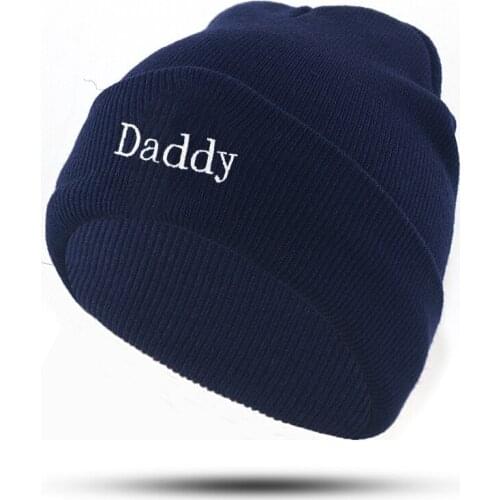 Fashion Daddy hat letter embroidery beanie cap cotton flexible soft warm knitted hats warm winter ski cap wholesale