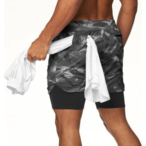 2021 Running Shorts Male Gym Mens Shorts Crossfit 2 IN 1 Sport Shorts Homme Fitness Basketball Jogging Short Pants Bodybuilding