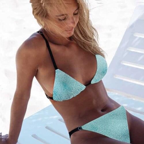 Mint Green Bikini 2021 New Swimwear Women Summer Halter Brazilian Swimsuit Push Up Micro Bikini Thong Two Piece Set Beachwear