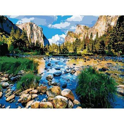 Nature Landscape DIY Cross Stitch Embroidery 11CT Kits Needlework Craft Set Cotton Thread Printed Canvas Home Design
