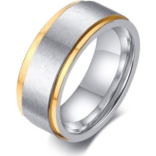 2021 New Design Wedding Bands Fashion Jewelry Rings For Men 8mm Surgical Stainless Steel Ring Anniversary Birthday Gift Male