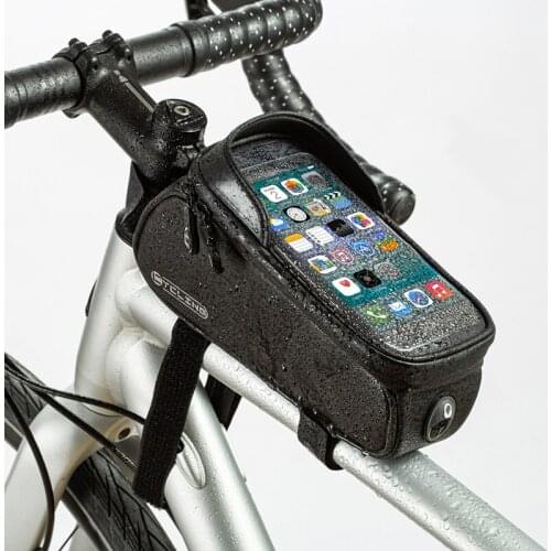 Newly Phone Case Touchscreen Bag Reflection Waterproof Bicycle Frame Top Tube Package with Headphone Plug for Riding Navigation