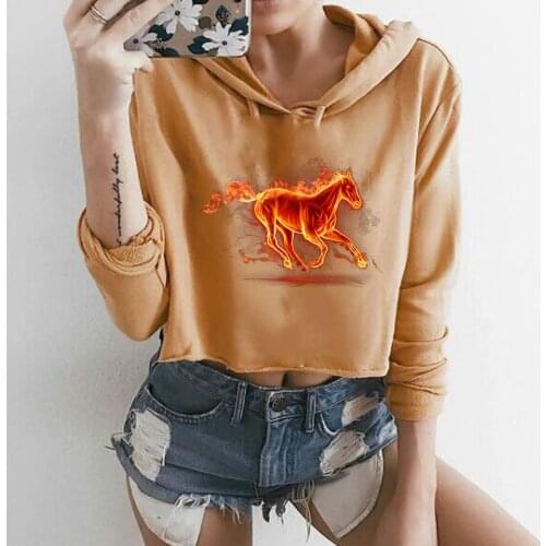 Flame Fire Horse Animal Patch Iron on Heat Transfer Printing Patches Stickers Washable Vinyl Appliques for Clothing T-Shirts