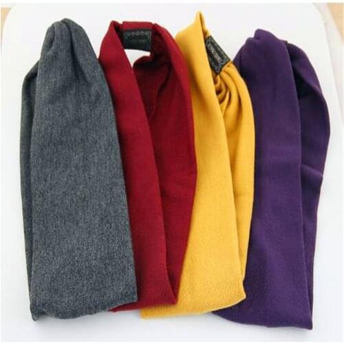 Fashion Solid Colors Big Wide Cotton Headband For Women Hair Accessories Korean Soft Elastic Head Band Jewelry Girl Sport Turban