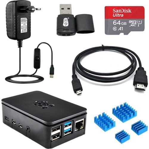 Raspberry Pi 4 ABS Case Plastic Box Enclosure With Aluminum Heat Sink For Pi4 Model B 4B