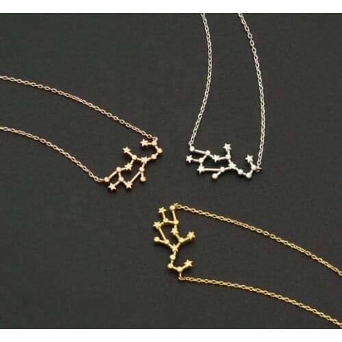 Daisies 1pc Vintage Style Virgo Zodiac Sign Astrology Pendant Constellation Necklace for Lovers August September Birthday Gift