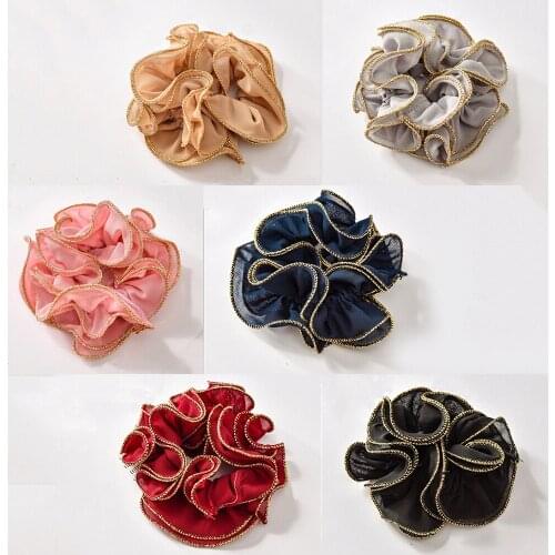 5 Pcs Chiffon Big Scrunchies Pack for Women Hair Accessories Lace Elastic Hair Bands Headwear Girls Cute Scrunchie 2020