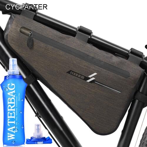 Bike Bag Large Capacity MTB Road Frame Bag 8L Triangle Pouch Waterproof Caulking Bicycle Bag Pannier Accessories Tools Pannier