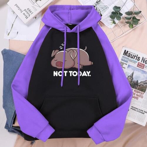 Tot Today Cute Cartoon Pig Prints Raglan Hooded Woman 2021 Trendy Vintage Hoodie Harajuku Loose Hoody Comfort Fleece Hoodies