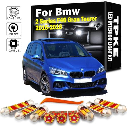 TPKE 12X Canbus Error free LED Interior Light Kit Package For Bmw 2 Series F46 Gran Tourer 2015-2018 Map Trunk Glove Box light