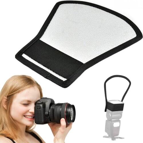 Universal Flash Diffuser For Canon Nikon Speedlite Reduce Background Shadows Photographic Silver White Reflector Accessories