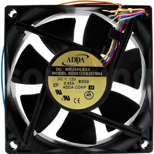 AD0812XB257B04 8025 12V 0.45A large air volume cabinet cooling fan 6 Month Warranty